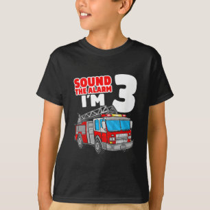 Fire Truck 3 Year Old Firefighter 3rd Birthday T-Shirt