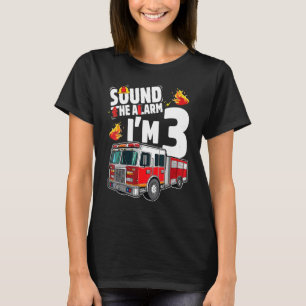 Fire Truck 3rd Birthday Boy Firefighter 3 Year Old T-Shirt