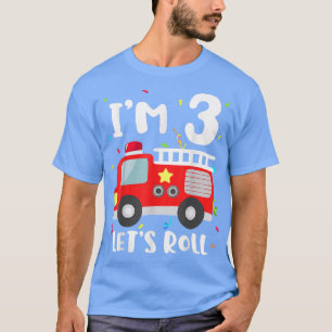 Fire Truck 3rd Birthday Toddler Boy Firefighter 3 T-Shirt