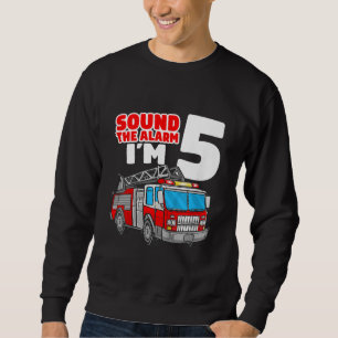 Fire Truck 5 Year Old Firefighter 5th Birthday Sweatshirt
