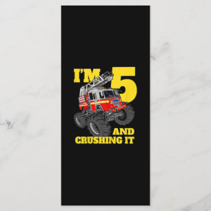 Fire Truck 5th Birthday Boy 5 Firefighter Gift Menu