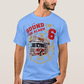 Fire Truck 6rd Birthday Firefighter boy  T-Shirt