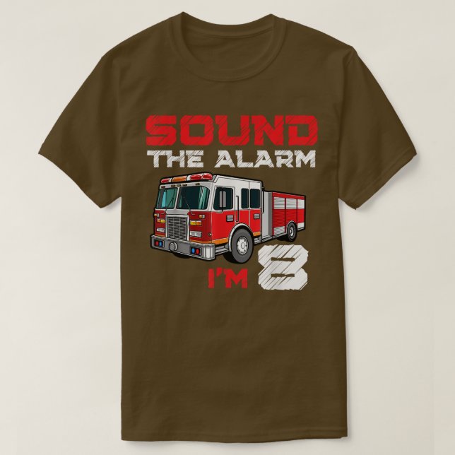 Fire Truck 8th Birthday Boy Future Firefighter 8 Y T-Shirt (Design Front)