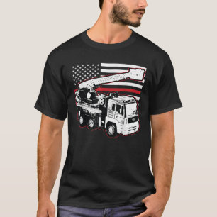 Fire Truck American Flag Cute US Fireman Funny 4th T-Shirt