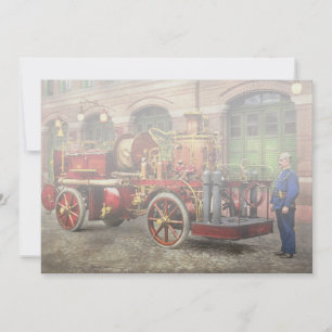 Fire Truck - An electric pump truck 1907 Invitation