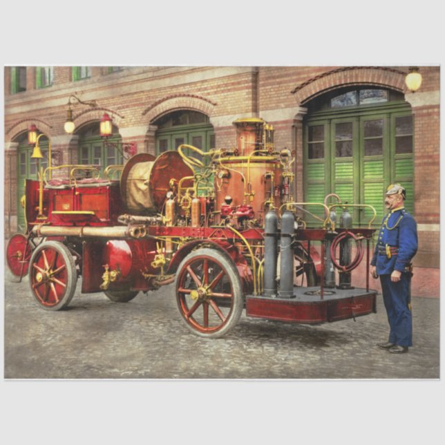 Fire Truck - An electric pump truck 1907 Tissue Paper (Front)