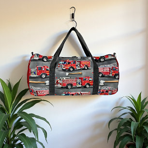 Fire Truck Axe Pattern Personalised Duffle Bag