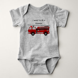 Fire Truck - Baby Romper Bodysuit