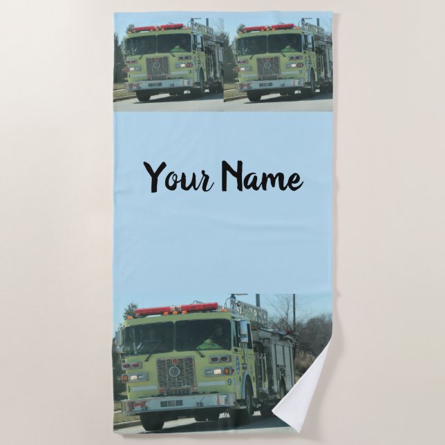 Fire truck beach towel (Front)