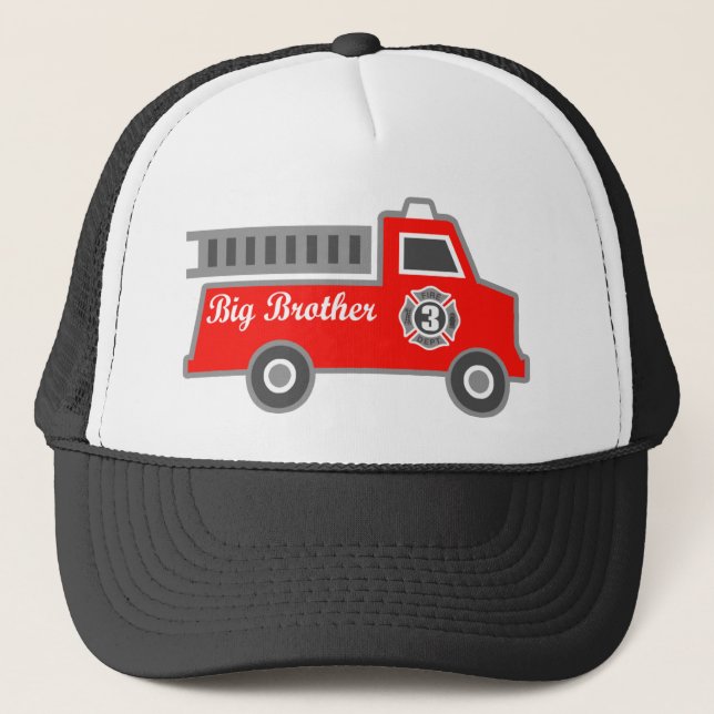 Fire Truck Big Brother Trucker Hat (Front)