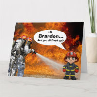 Fire Truck Birthday Card