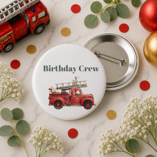 Fire Truck Birthday Firetruck Party 6 Cm Round Badge