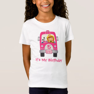 Fire Truck Birthday Girl T-Shirt