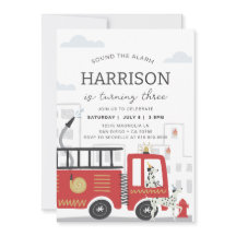 Fire Truck Birthday Invitation • Sound the Alarm