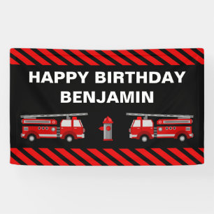 Fire Truck Birthday Party Banner