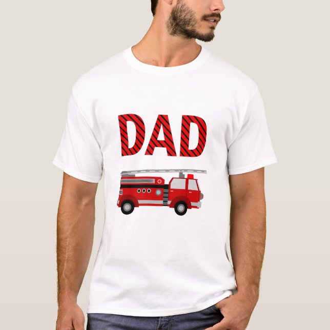Fire Truck Birthday Party Dad T-Shirt (Front)