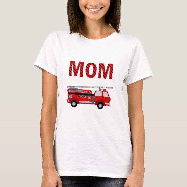Fire Truck Birthday Party Mum T-Shirt (Front)