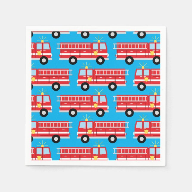 Fire Truck Birthday Party  Napkins (Front)