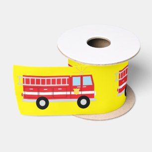 Fire Truck Birthday Party Satin Ribbon