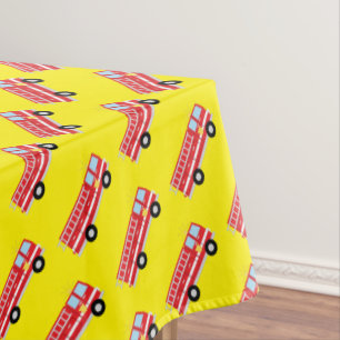 Fire Truck Birthday Party Tablecloth