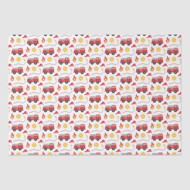 Fire Truck Birthday Tissue Paper (Front)
