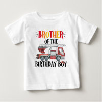 Fire Truck Brother Of The Birthday Boy T-Shirt