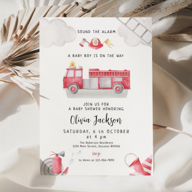 Fire truck call all units baby shower invitation (Creator Uploaded)