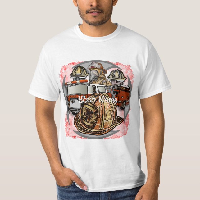 Fire Truck Cross Firefighter t-shirt (Front)