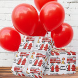 Fire Truck Custom Firefighting Kids Birthday Party Wrapping Paper<br><div class="desc">Cool custom kids fire truck birthday party wrapping paper featuring a red fire engine,  fire hydrant,  extinguisher,  and firefighter with a hose. A fun personalised gift wrap for little boys who love firefighting.</div>