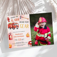 Fire Truck Fire Engine 2nd Birthday Party Photo