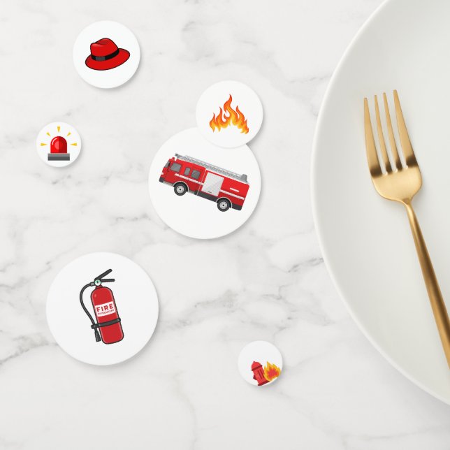 Fire Truck Fire Engine Birthday Confetti (Group)