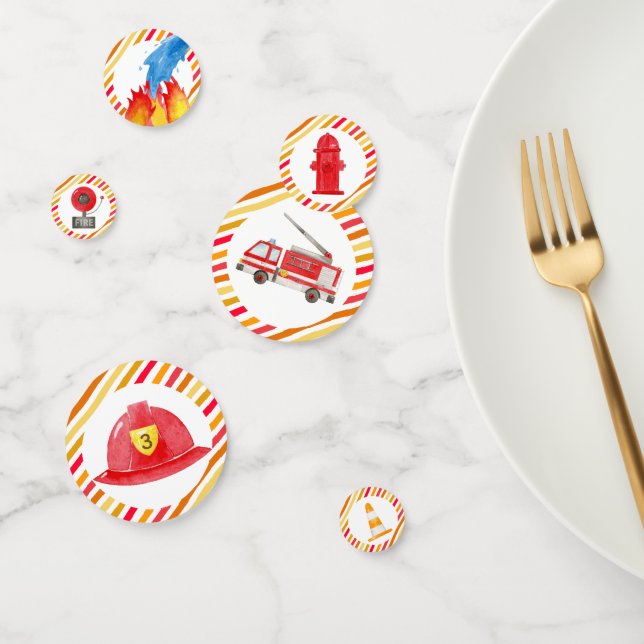 Fire Truck Fire Engine Birthday Party Confetti (Group)