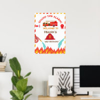 Fire Truck Fire Engine Birthday Party Welcome Sign