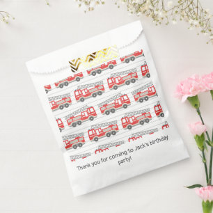 Fire Truck Firefighter Favour Bags