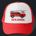 Fire Truck Firefighter Kids Trucker Hat<br><div class="desc">Cool firefighter theme hat.</div>