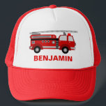 Fire Truck Firefighter Kids Trucker Hat<br><div class="desc">Cool firefighter theme hat.</div>