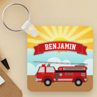 Fire Truck Firefighter Personalised Name Kids Room