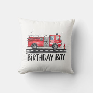 Fire Truck Firefighter The Birthday of Boy Family Cushion