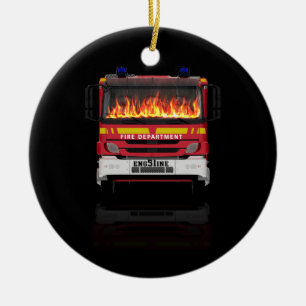 Fire Truck Halloween Costume Pretend I'm A FireTru Ceramic Tree Decoration
