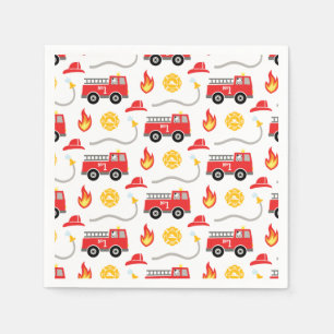 Fire Truck Kids Birthday Napkin