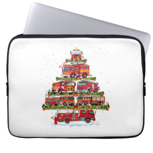 Fire Truck Lights Firefighter Fire Truck Christmas Laptop Sleeve