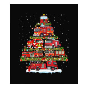 Fire Truck Lights Firefighter Fire Truck Christmas Photo Print