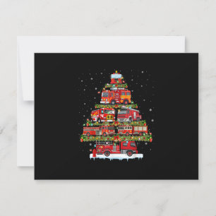 Fire Truck Lights Firefighter Fire Truck Christmas RSVP Card
