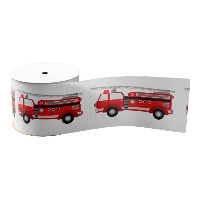 Fire truck Party Birthday Gift Gros Grain Ribbon Grosgrain Ribbon (Spool)