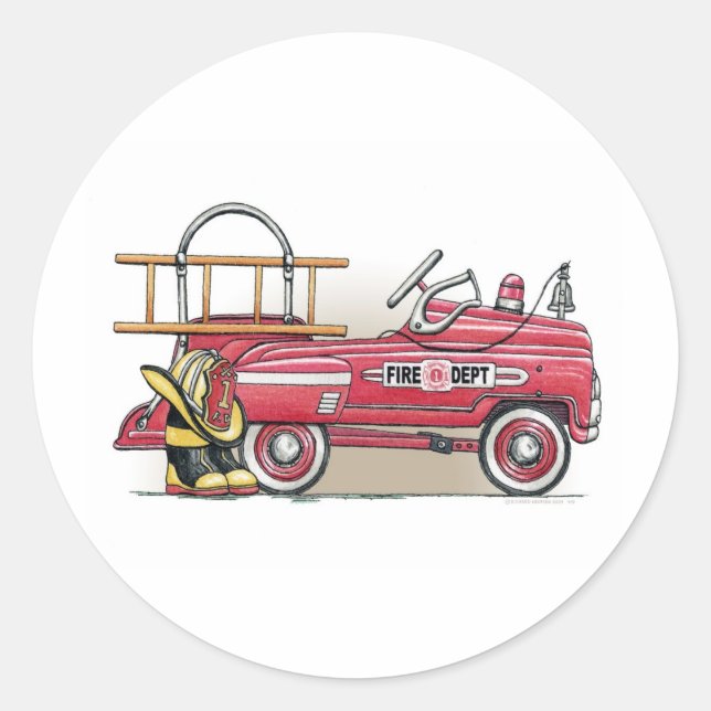 Fire Truck Pedal Car Sticker (Front)