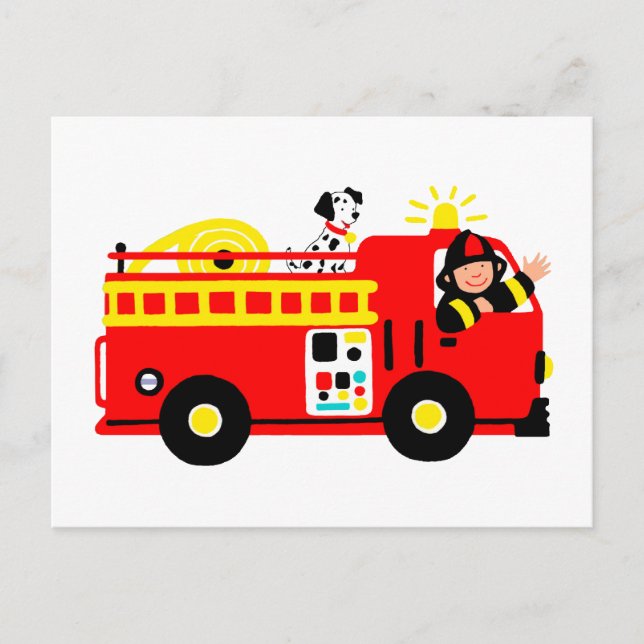 Fire Truck Postcard (Front)