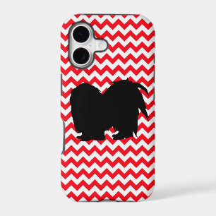 Fire Truck Red Chevron With Shih Tzu Silhouette