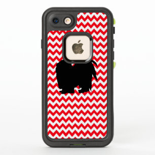 Fire Truck Red Chevron With Shih Tzu Silhouette