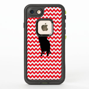 Fire Truck Red Chevron With Yorkie Silhouette