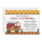 Fire Truck Red Stripes Birthday Party Invitations